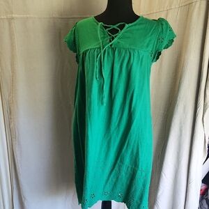Old Navy Green Lace-Up Mini Dress